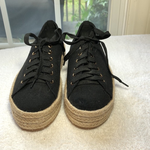 NEW! Bonnibel Black Canvas W / Jute espadrilles - Picture 2 of 7